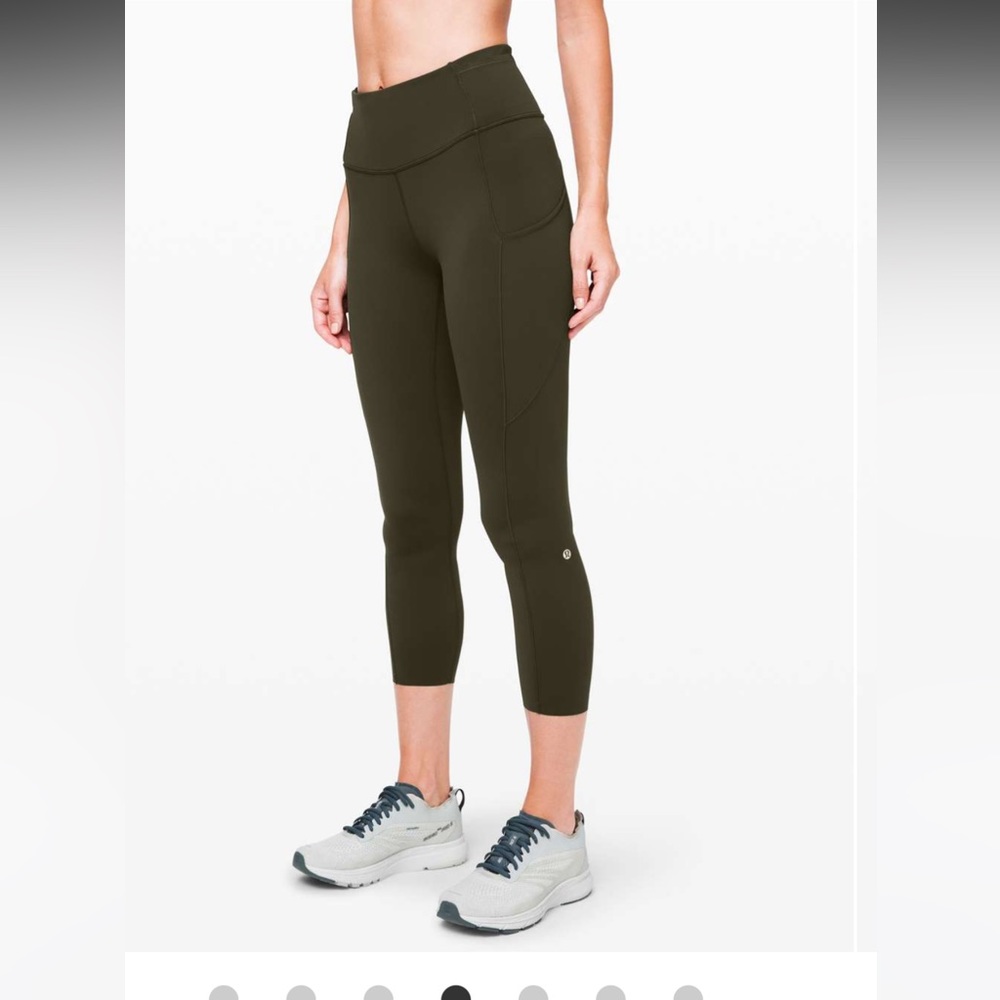 Lululemon Fast and Free High-Rise Crop II 23" *Non-Reflective
Dark Olive